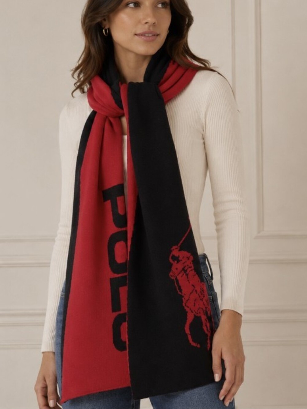 Polo Ralph Lauren Color Block Scarf Spell out Logo